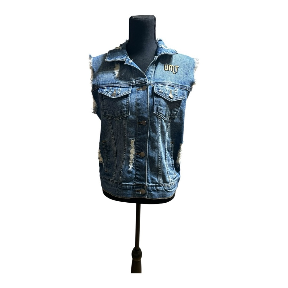Blue Denim Vest with UMT Patch